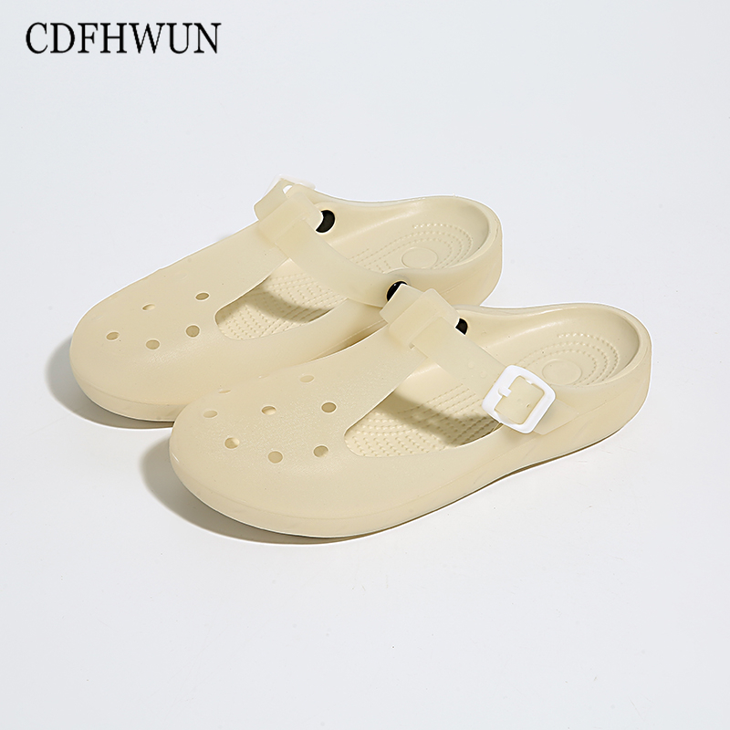 CDFHWUN Women Sandals Jelly Shoes Casual Flat Sandals Slip On Hole Sandals ราคา 461 บาท*ส่งฟรี