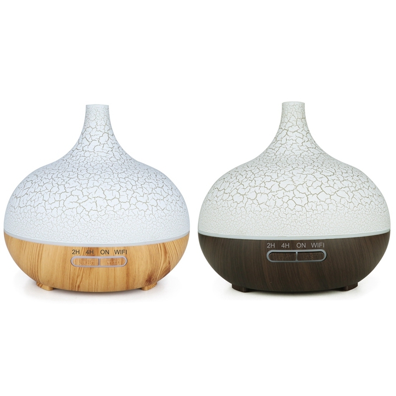 2 Pcs Smart WiFi Essential Oil Diffuser Air Humidifier Works with Alexa Google Home EU Plug Deep Wood & Light Wood Singapore