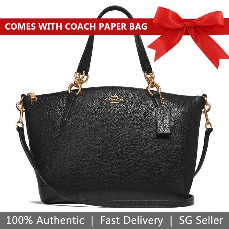 Coach Crossbody Bag Small Kelsey Satchel Handbag Black Gold F28993