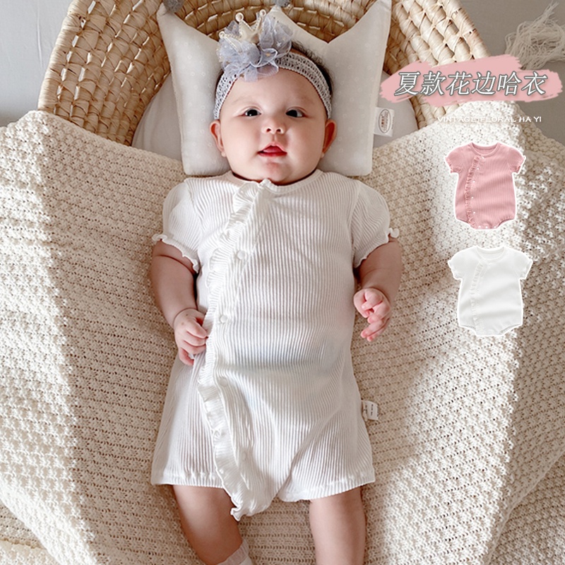 Quần áo trẻ sơ sinh quần áo mùa hè công chúa bé gái áo liền quần mùa Hè Tay Ngắn bodysuit