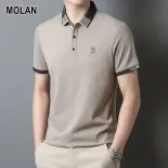 MOLAN Áo sơ mi nam ngắn tay Polo ve áo doanh nhân đơn giản áo phông nam