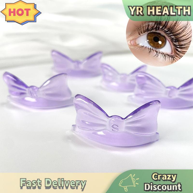 YR 5 cặp Silicone lông mi Perm Pad tím cung hình dạng nâng lông mi que lá chắn lông mi Curler phụ kiện Applicator trang điểm công cụ
