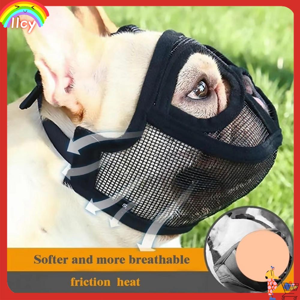 LLCY Lưới mềm  nạ cho chó cưng Có thể điều chỉnh Thoáng khí Mõm chó Bulldog Pháp Phổ quát Chống sủa  nạ Bulldog Đồ dùng cho thú cưng