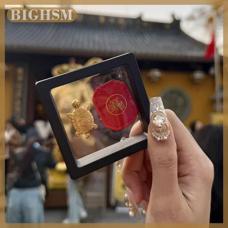 BIGHSM Feng Shui Money Turtle Temple Lucky Wealth Mini Golden Tortoise Guarding Praying Home Decor Lucky Gift Miserly Turtle