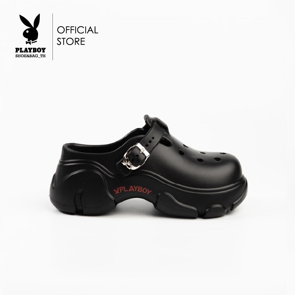PLAYBOY Playboy Bunny Clogs รองเท้าแตะหัวโตเพลย์บอย รหัสST-HS251C128 ดีไซน์ รองเท้าทรงClogs นุ่มเบาสบายแต่งสายคาดเข็ดขัดปรับระดับได้ มี 2 สี ราคา 995 บาท*ส่งฟรี