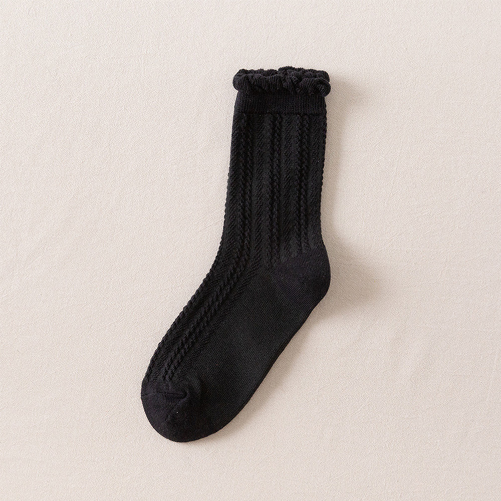 Jubeng mới dễ thương thoáng khí giản dị mùa đông Ruffle ren bên bông vớ phụ nữ vớ Hàng dệt kim