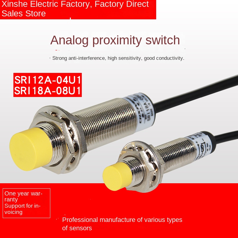 Cảm Biến Tiệm Cận Tương Tự M18 - GI18A-12U J4-D8V, Đầu Ra 0-10V/4-20mA - Đo Dịch Chuyển Tuyến Tính Chính Xác Công Nghiệp | Loại Hiện Tại 4-20mA | Tùy chọn M12/M18
