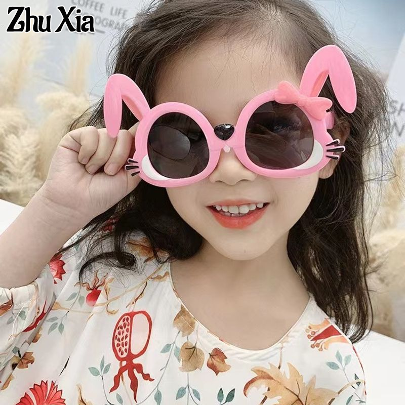 Zhu XIA Girls 'siêu dễ thương Bunny Kính râm thời trang phim hoạt hình trẻ em Kính mát bé Foto Kính mát dễ thương