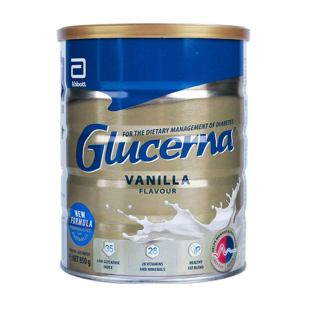 Sữa glucerna vị vanilla dành cho người tiểu đường nhập khẩu úc hộp 850g