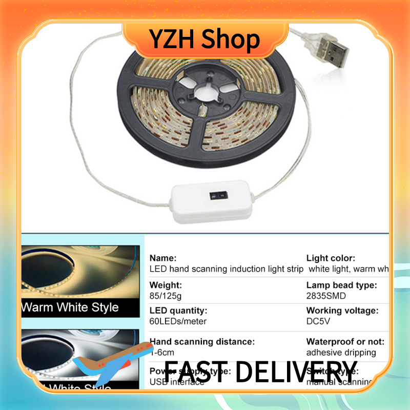 Linh hoạt dải đèn LED đèn thanh 2835smd tủ quần áo hộ gia đình đèn tủ 5V Công tắc cảm biến chuyển động đèn chống nước dải