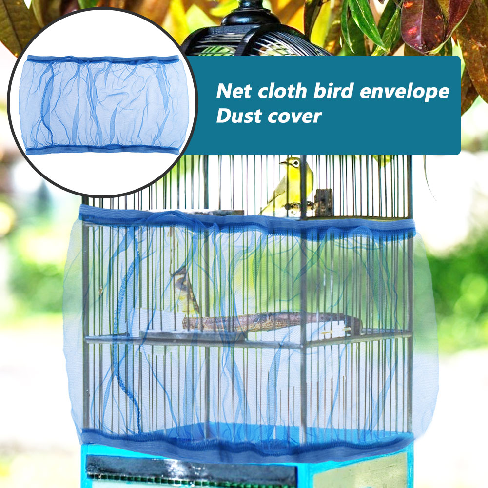 5TH Nylon Mesh Bird Cage Cover Parrot Cage Net Easy Cleaning Seed Catcher Accessory - 9
