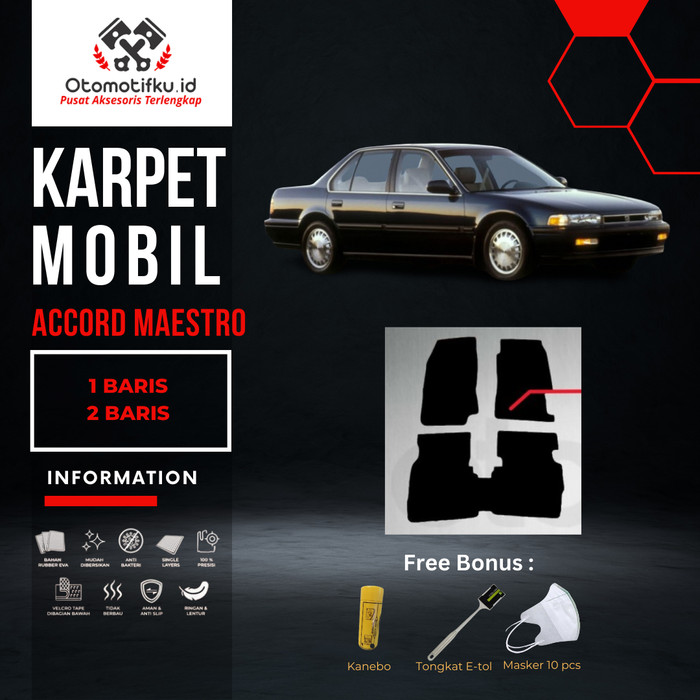 [ OTOMOTIFKU ] Karpet Mobil Honda Accord Maestro Bahan Single Layer Ruber Eva Premium Harga 550,000 rupiah*Gratis Ongkir
