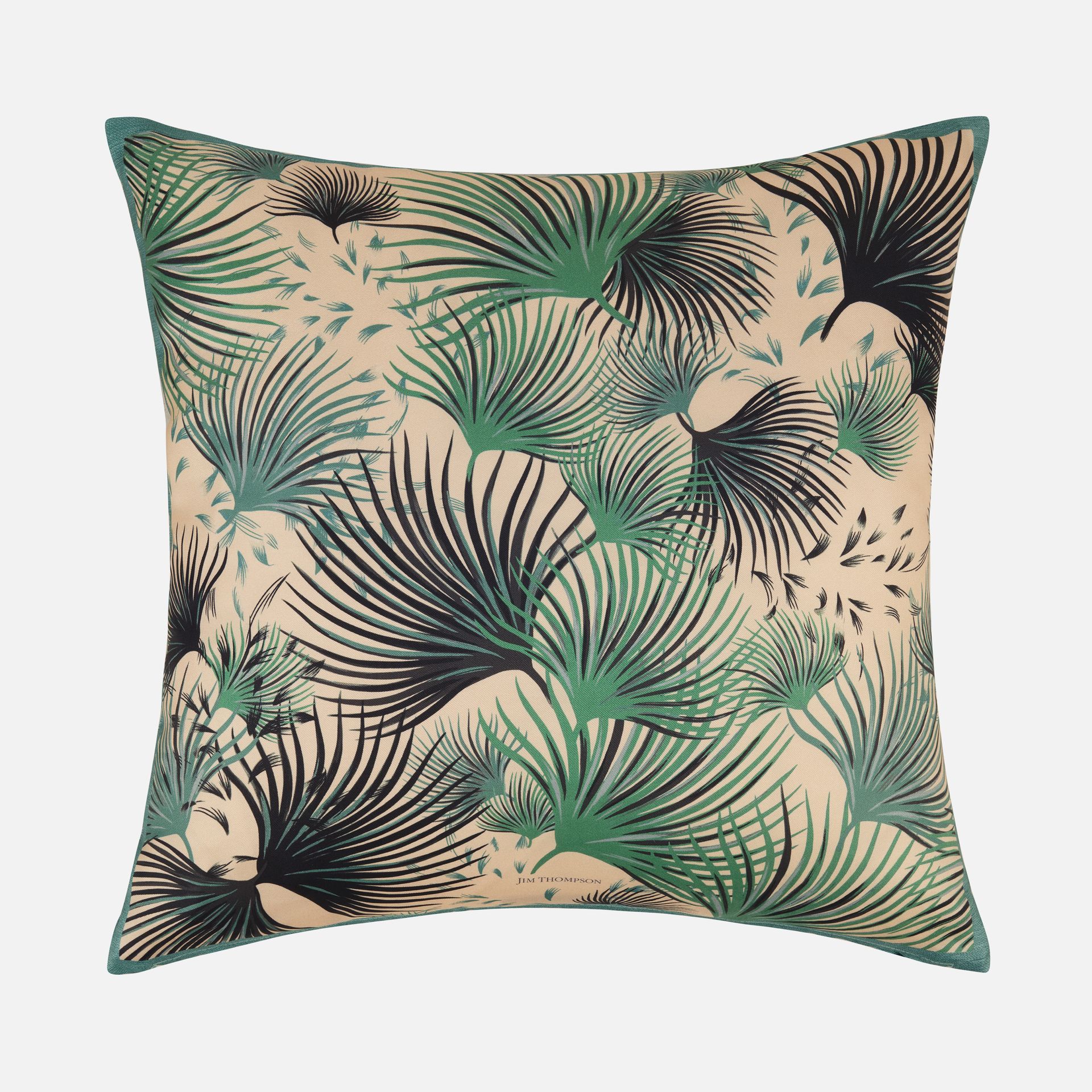 Palm Fireworks Silk Printed Cushion Cover 18" - Green ราคา 1,200 บาท*ส่งฟรี