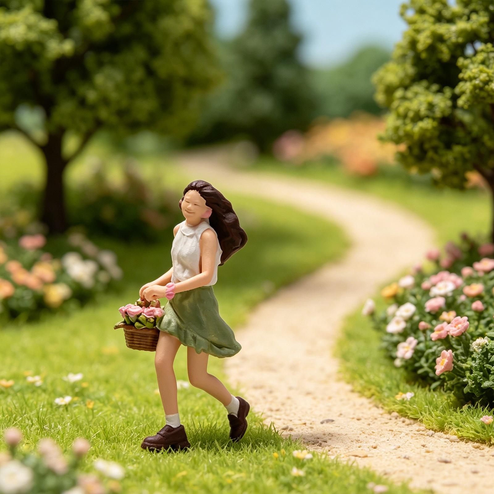 Miracle Shining 1/64 Girl Figure Resin Figures Trains Architectural Painted Figures Character Miniature People Model Dollhouse Decor ราคา 6,764 บาท*ส่งฟรี