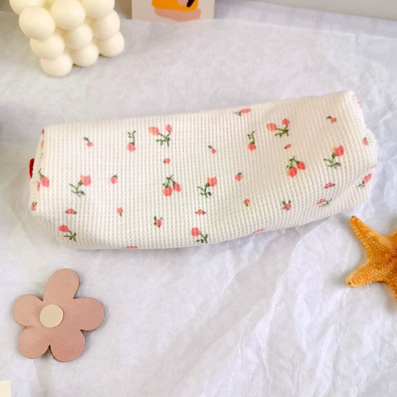 COD Kotak Pensil Large Capacity Pen Bag Motif Love Tahan Air Korean Style Aesthetic Cotton