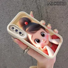 MHKEID Casing Hp OPPO A91 OPPO F15 OPPO Reno 3 Case Pola gadis anime yang lucu Silikon Softcase Casing pelindung lensa penuh pencegahan jatuh Barang-barang laris desain terbaru Kesing