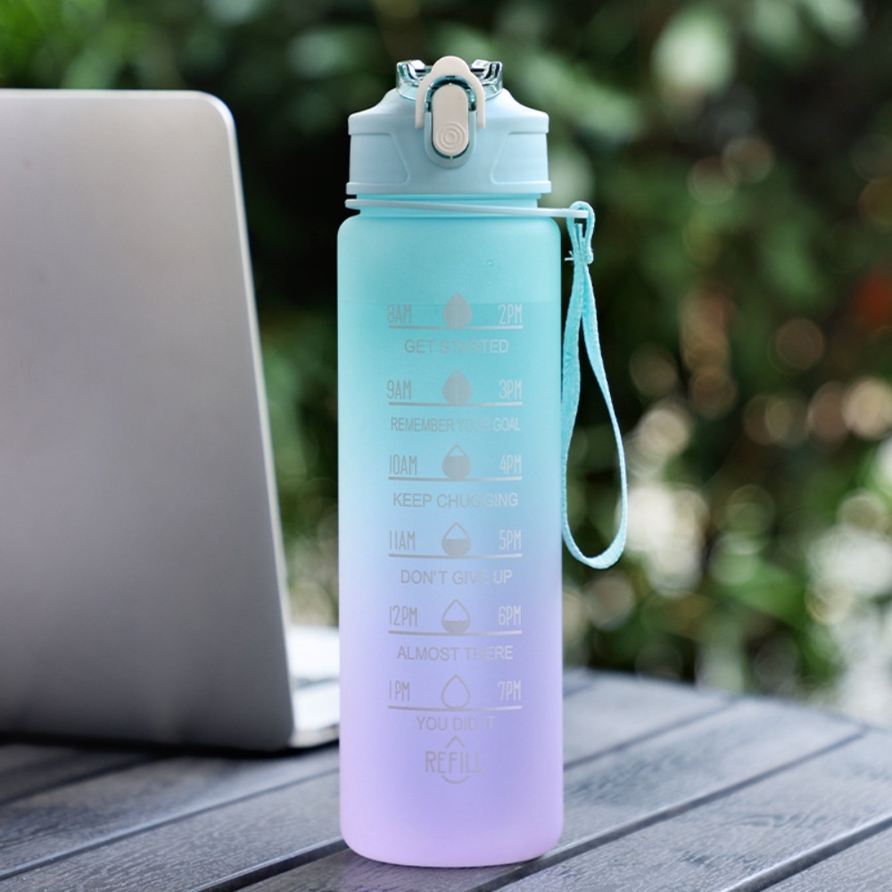 HUISHU Di động Chai nước Nhựa Dung tích lớn 750ml Chai nước trong suốt  Chống rò rỉ Ấm đun nước du lịch Học sinh người lớn - 3