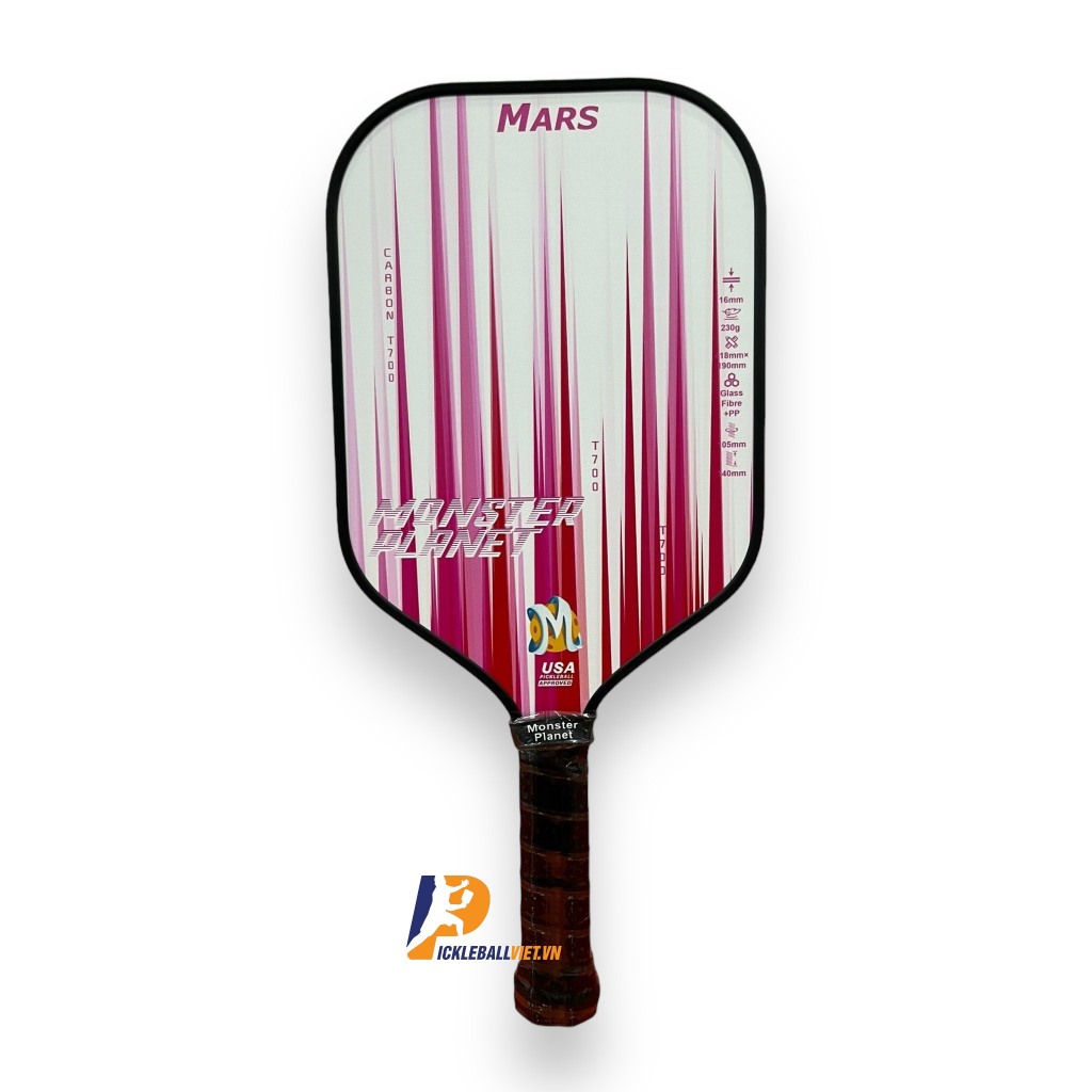 ✅ Vợt Pickleball Monster Planet Mars Sọc Carbon T700