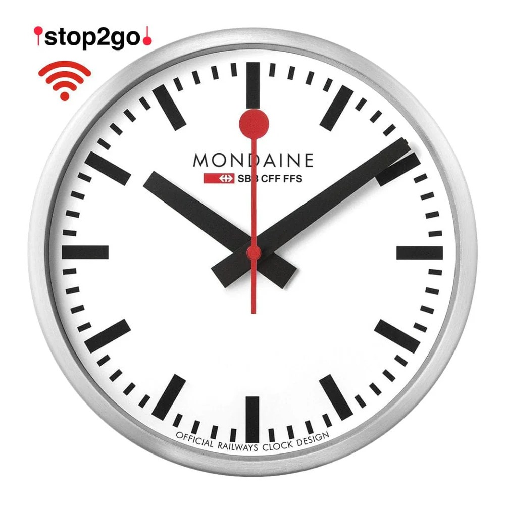 (New ) Mondaine นาฬิกา stop2go WiFi Wall Clock Silver Coloured, 25 cm ราคา 10,625 บาท*ส่งฟรี