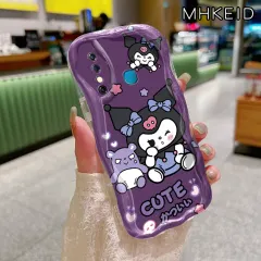 MHKEID Casing Hp Infinix Hot 8 Hot 8 Pro Tecno Spark 4 Case Pola Kuromi yang lucu transparan Silikon Softcase Casing pelindung lensa antiknock Kesing Hp Cases