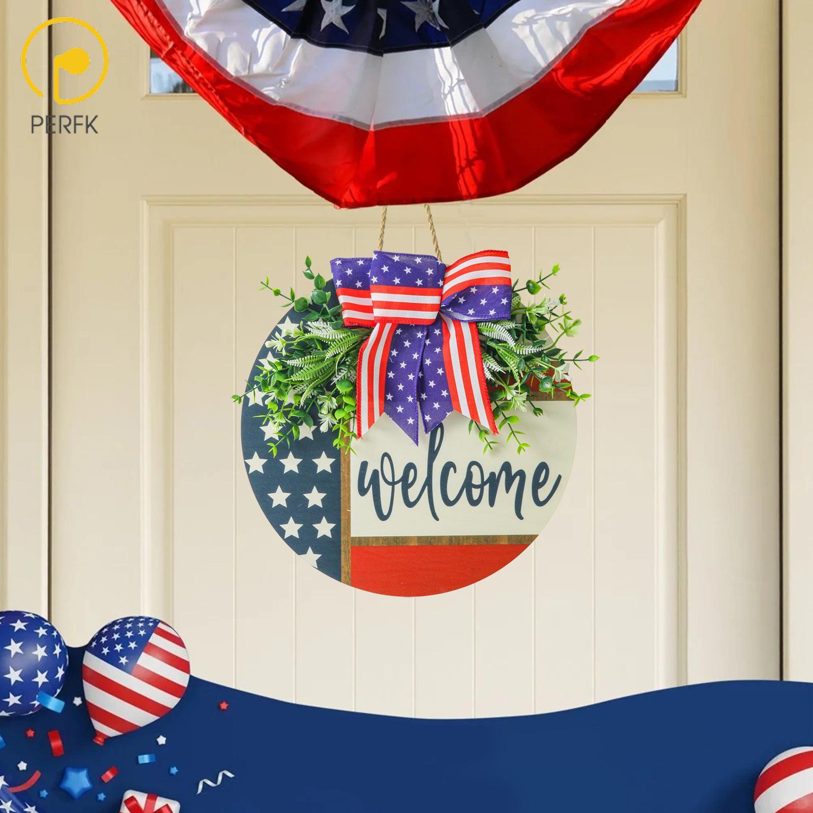Perfk Welcome Sign Decorative Wall Artwork Welcome Wreath for Fence Porch Patio ราคา 198 บาท*ส่งฟรี