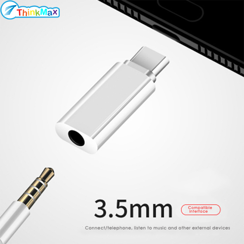 THINKMAX,100%Authentic Type-c Headphone Adapter DC3.5mm To Type