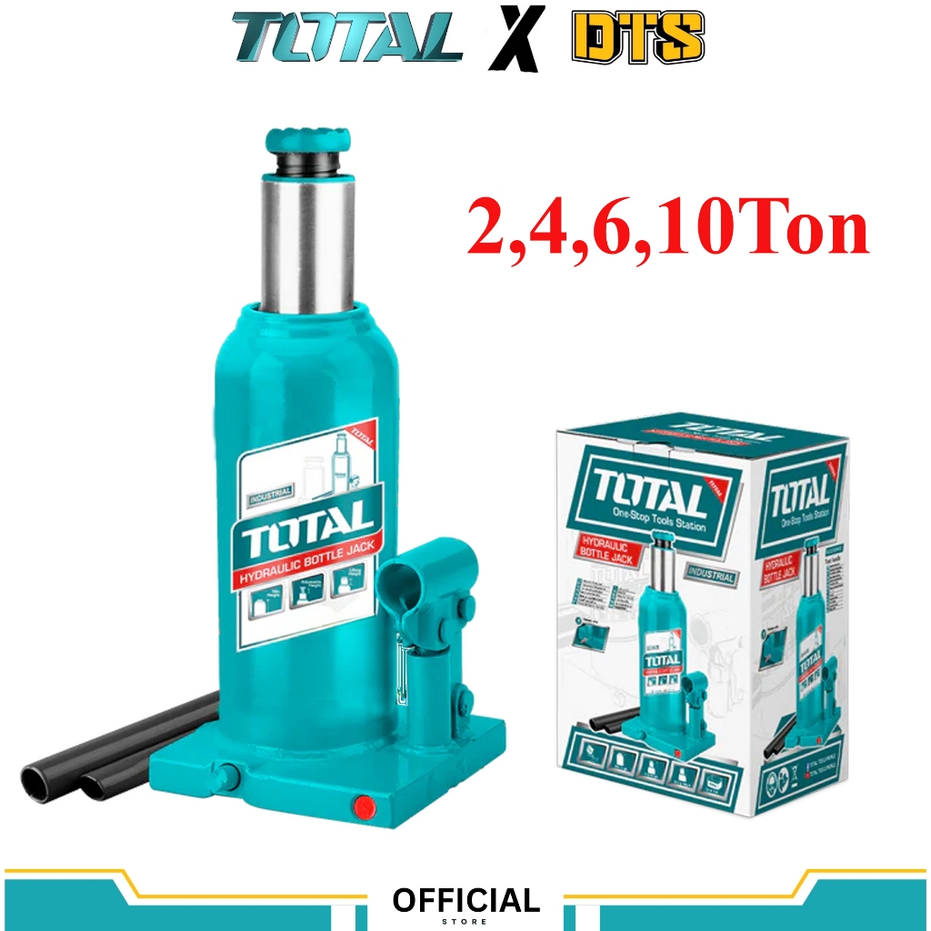 Kích đội thủy lực TOTAL dùng nâng hạ ô tô xe máy thiết kế chắc chắn chịu tải tốt vận hành ổn định bền chắc