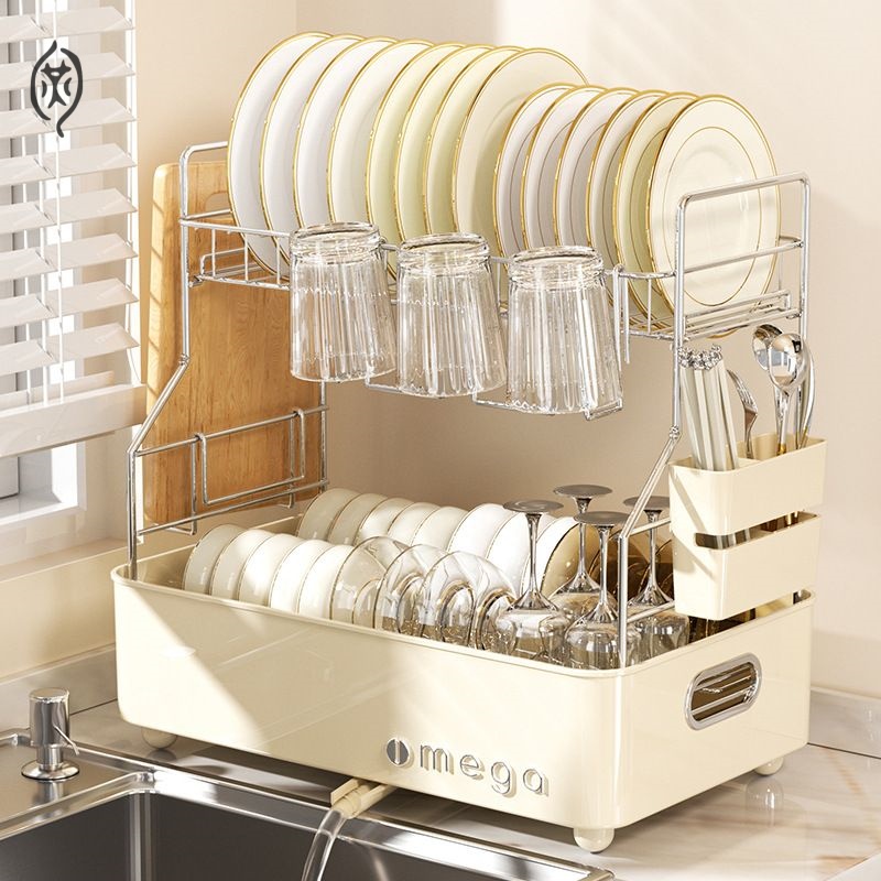 Dish Drying Rack Over Sink Large Capacity Dish Drainer Rack Adjustable Dish Basket Drainer with Telescopic Arms Sink Multifunctional Storage Rack ราคา 1,415 บาท*ส่งฟรี