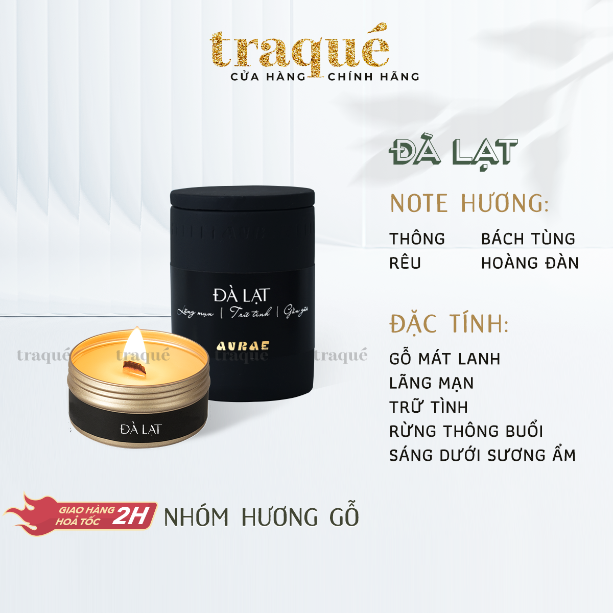 Đà Lạt - Có thể refill - quà tặng kèm khi mua size 150g Nến thơm tinh dầu