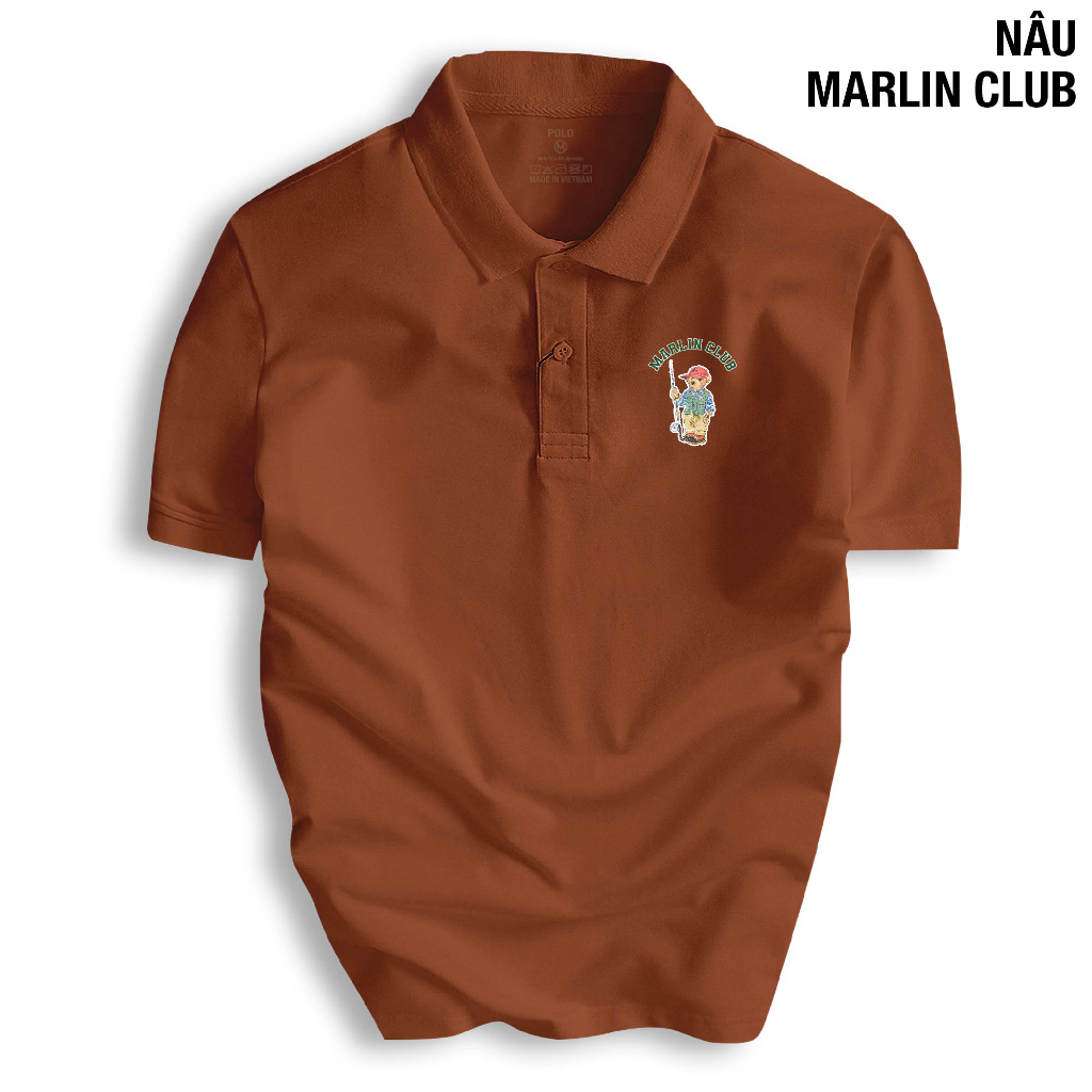 Áo thun polo marlin club nam vải cá sấu cổ bẻ basic cvc co dãn 4 chiều thoáng mát