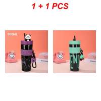 KUESICR Buy1Take1 900ml -Tie Straw Cup with Handle &amp Strap Large Capacity Portable Sports Water Bottle