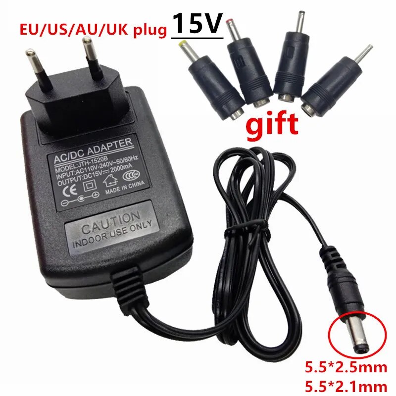 【Fast and Reliable Shipping】 15v Ac Dc Power Adapter Supply 15 V Adaptor Adaptador 15 Volt 0.8a 1a 1