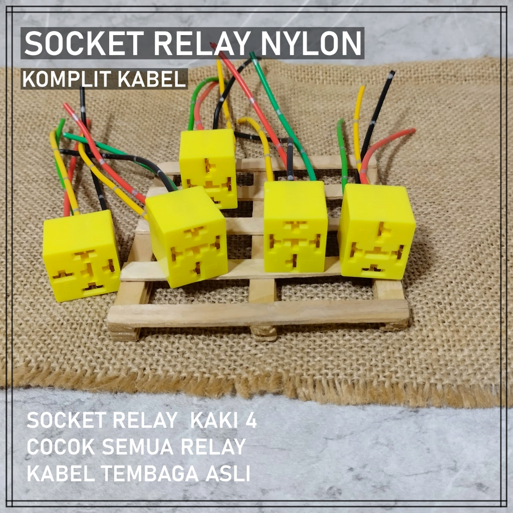 SOCKET RELAY NYLON - RUMAH / SOKET RELAY KOTAK KAKI 4 4P BAHAN NYLON DENGAN KABEL BINTIK TEMBAGA BERKUALITAS