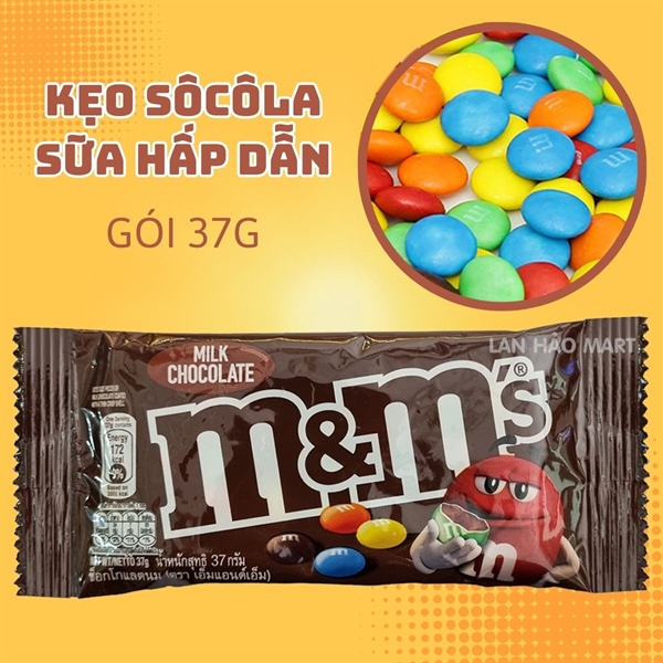Kẹo socola sữa gói Đen không đậu phộng M&M s gói 37g