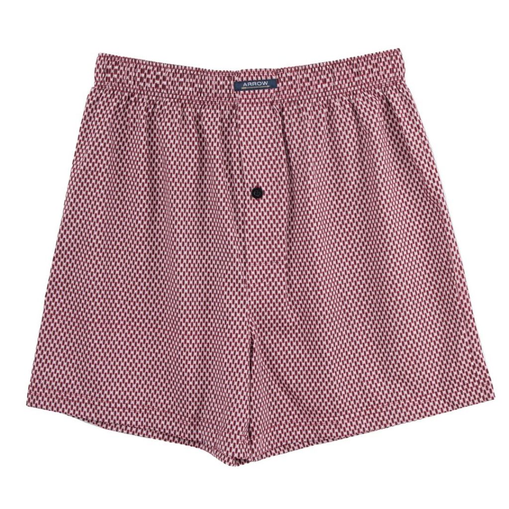 ARROW BOXER SHORTS กางเกงบ๊อกเซอร์ชาย พิมพ์ลาย สีแดงเลือดหมู MXWX111 ราคา 159 บาท*ส่งฟรี