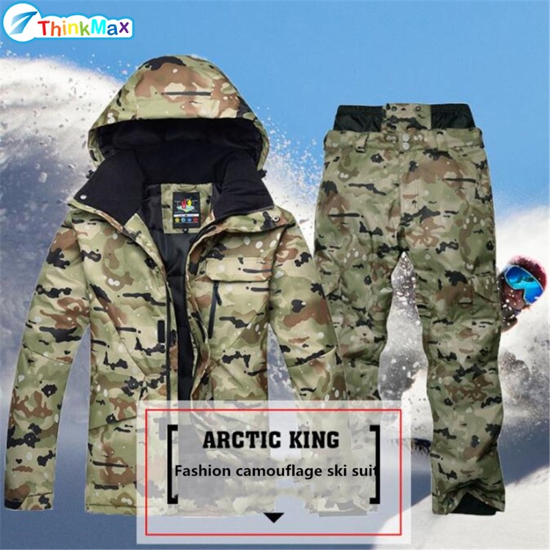 Male Waterproof Thermal Ski Jacket+Snowboard Pant Outdoor Skiing Snowboarding Snow Ski Suit ราคา 5,772 บาท*ส่งฟรี