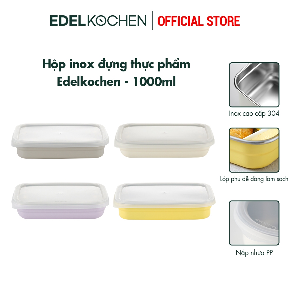Hộp đựng thực phẩm trữ đông inox 304 Edelkochen Edellock Collection – Màu Vanilla Cream