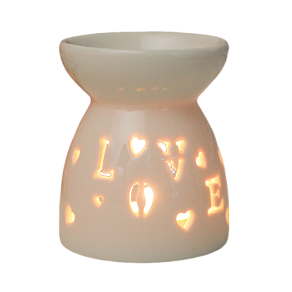 SYBILX Romantic Ceramic Aromatherapy Stove Creative Hollow Design Candle Essential Oil Burner Simple Minimalistic Oil Incense Holder Home Decor