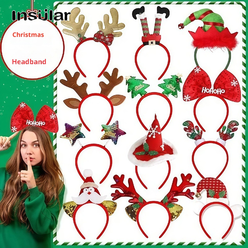 Insular tuần lộc giáng sinh ANTLER Headband phụ kiện dự tiệc kỳ nghỉ lễ hội trang trí cho trẻ em và người lớn