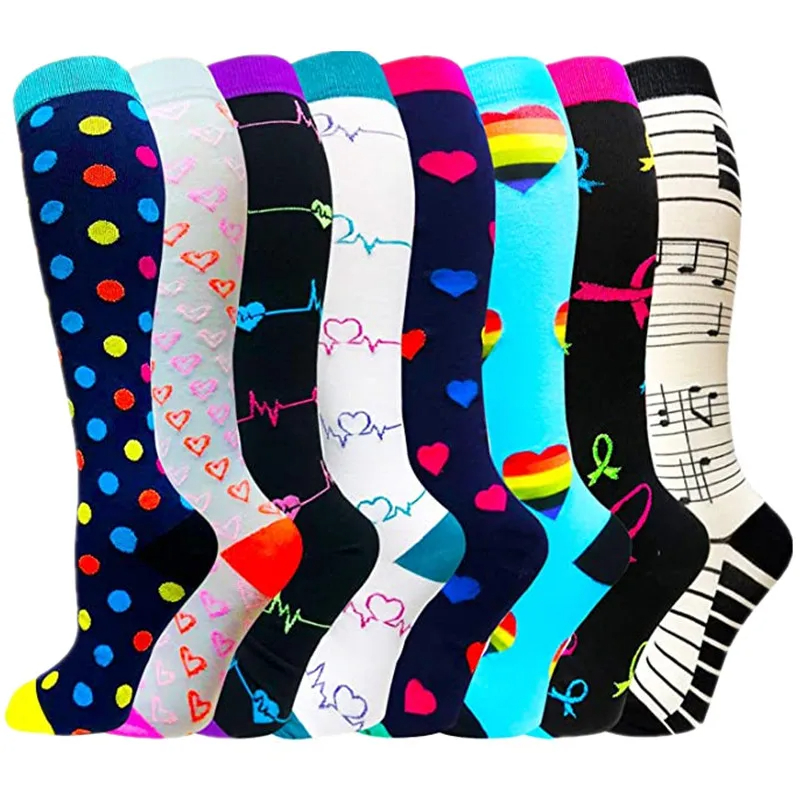 【The-Best】 Compression Socks For Men Women Circulation Swelling Pregnancy Socks Outdoor Marathon Hiking Cycling Sports Socks