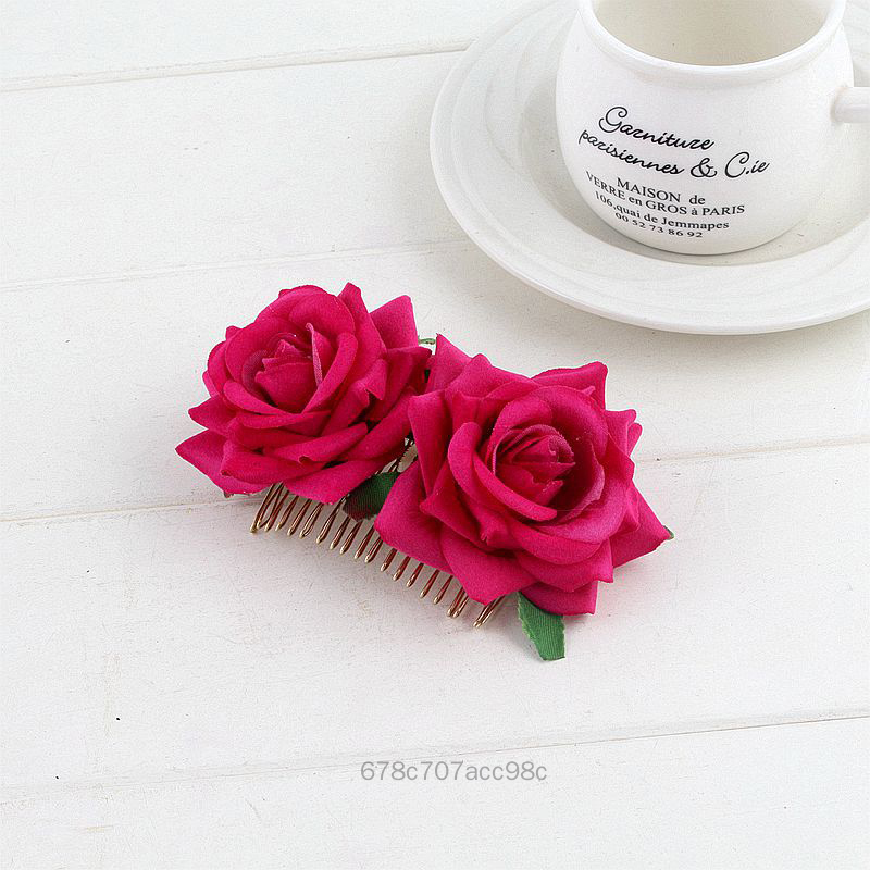 Double Rose Headdress Hairpin Hair Bows Rose Bow Clip For Wedding Party Hair Accessories TF-Ais-VN