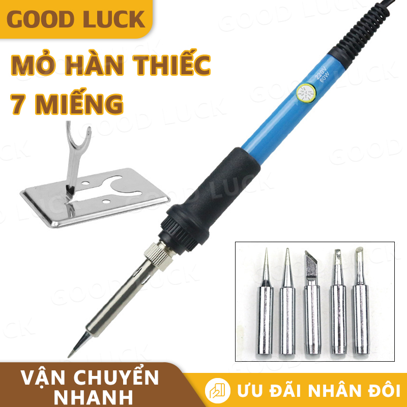 7 miếng Mỏ hàn thiếc,tay hàn nhiệt WINSTER 60W tặng kèm 01 cuộn thiếc Sunchi và 01 hộp nhựa thông