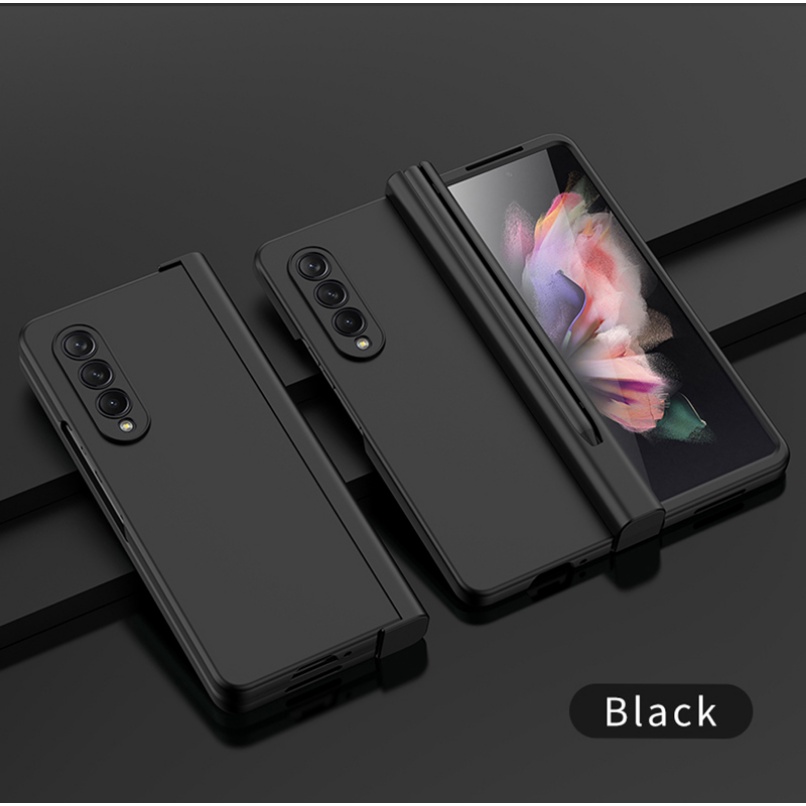Phone Case For Samsung Galaxy Z Fold 5 4 3 5G With S Pen Slot Holder Hinge Plastic Cover With Front Screen Glass - Image 2