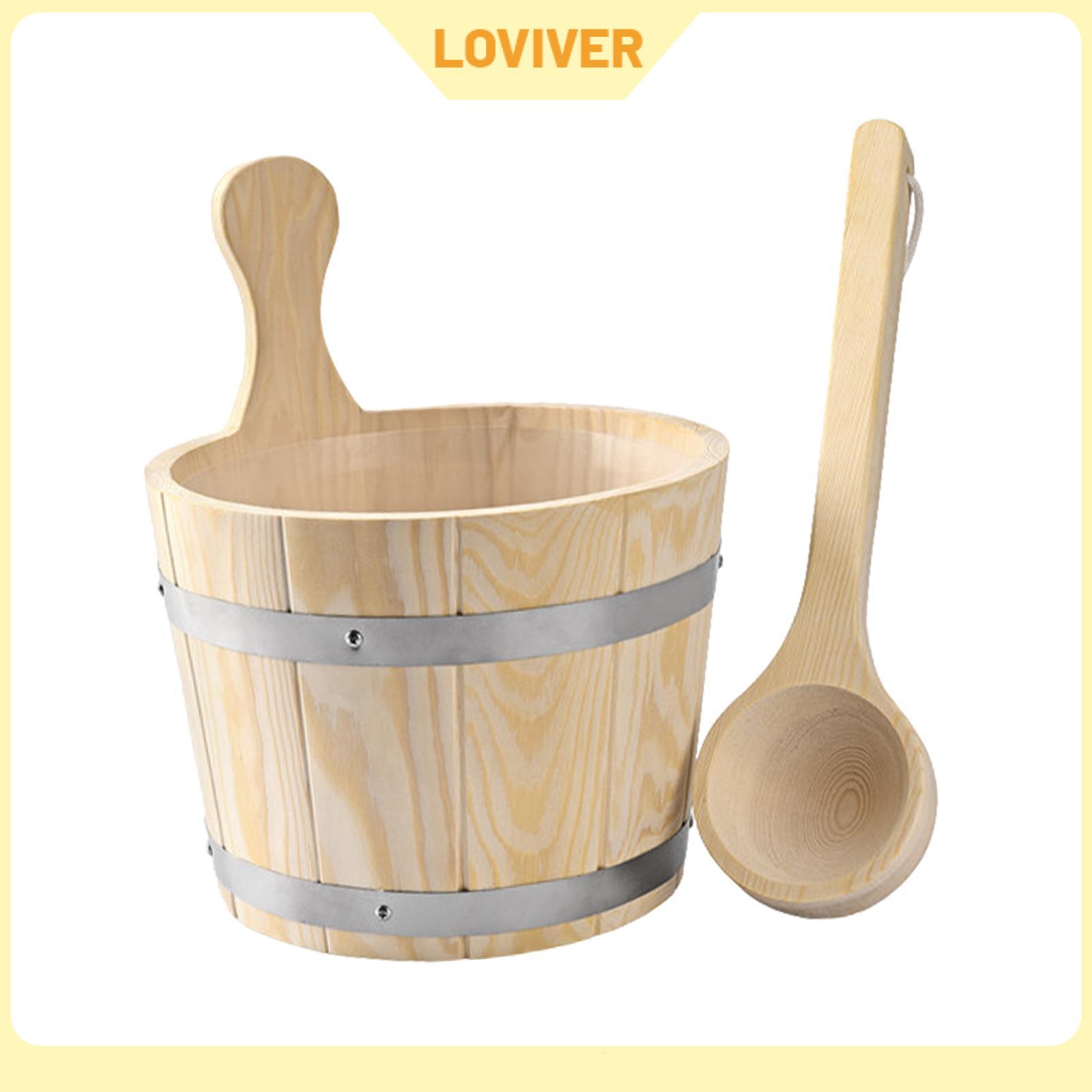 Sauna Bucket and Ladle Set 5L Multipurpose Bathroom Supplies Utility Sturdy Portable Wood Sauna Barrel for SPA Sauna Room ราคา 33,950 บาท*ส่งฟรี