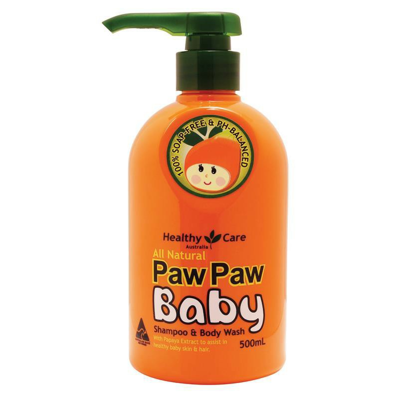 Sữa tắm gội đu đủ cho bé - Healthy Care All Natural Paw Paw Baby 500ml ÚC