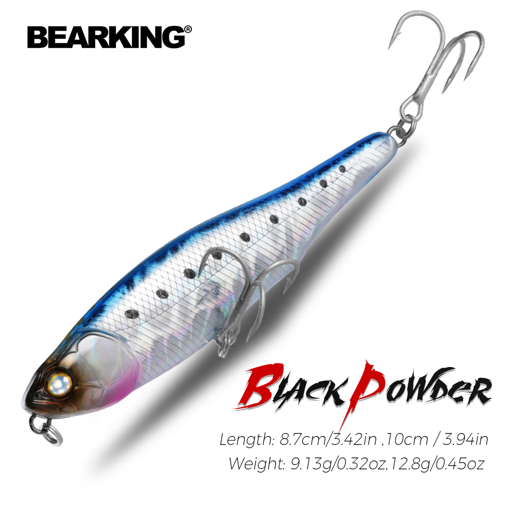 BEARKING Bột Màu Đen 10Cm 8.7Cm Mô Hình Bán Chạy Mồi Câu Cá Mồi Cứng 30