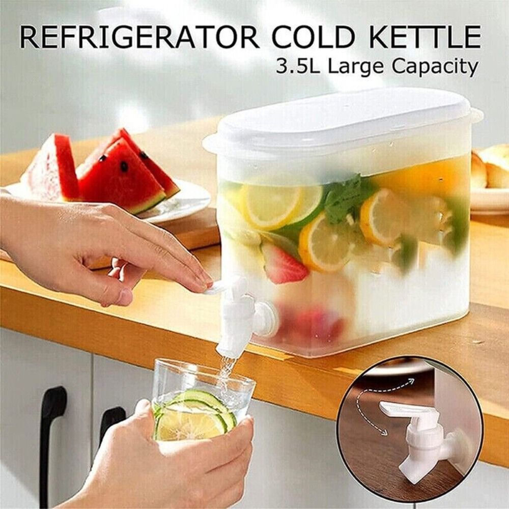 1pc Cold Kettle With Faucet In Refrigerator Drink Dispenser For Fridge  Plastic Water Jug Fruit Teapot