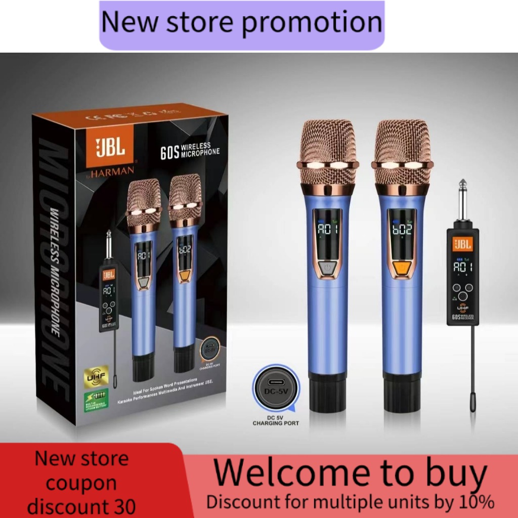 NEW JBL HARMAN 40S/60S UHF Professional Partybox Digital Rechargerable Wireless Microphone For Karao
