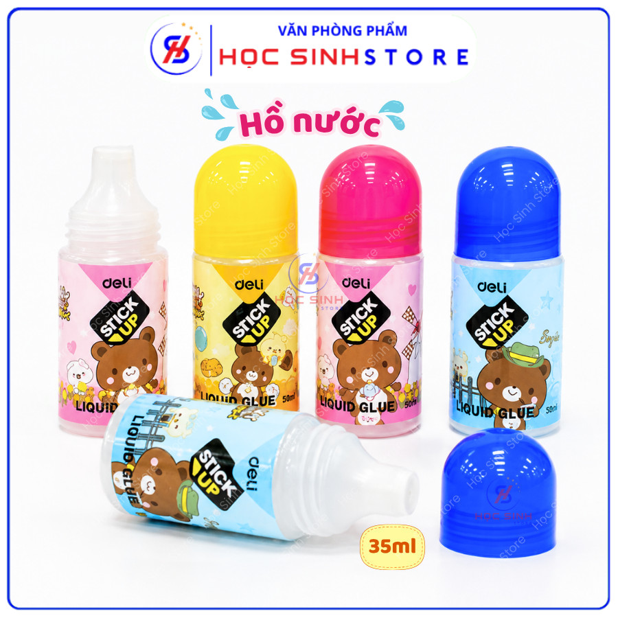 Combo 3 Chai Hồ Nước 7301 Deli Dung Tích 35ml, Hồ Dán Nước Trong Suốt, Khô Nhanh, Độ Bám Dính Tốt