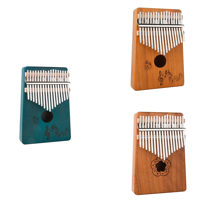 F817 Keys Kalimba Thumb Piano Wood Mbira Body Musical Instruments with Learning Book Kalimba Piano Christmas Gift